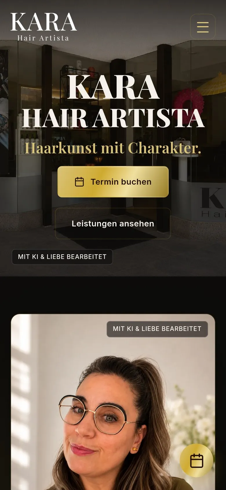 Dieselbe Seite auf dem Handy