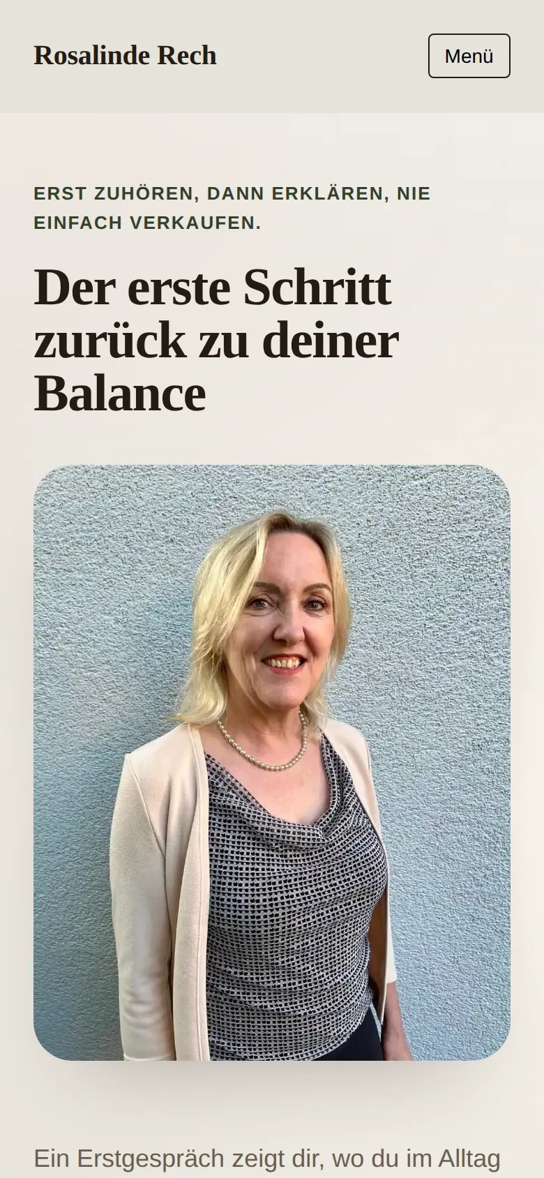 Dieselbe Seite auf dem Handy